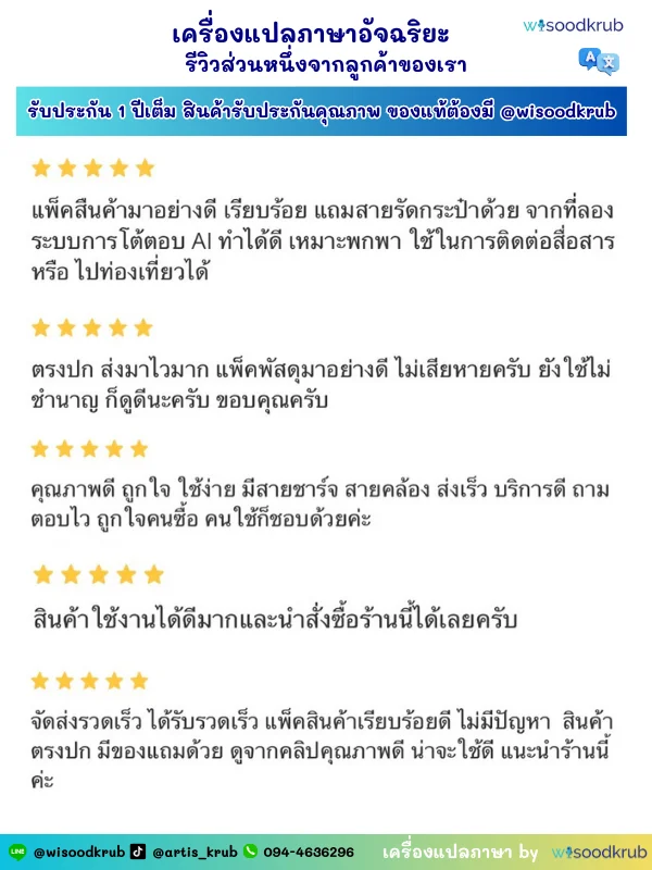 รีวิวแชทจากลูกค้า WSK0A25 แม่ใช้ได้ง่าย เหมาะกับผู้สูงอายุ